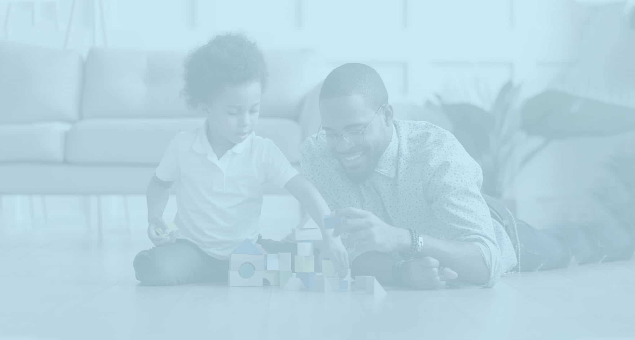 father & son playing